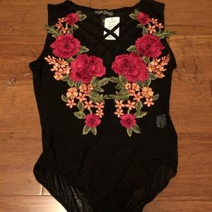 Mesh floral bodysuit